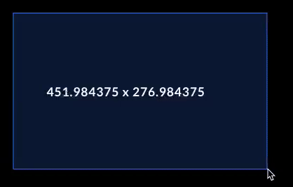 Showing how the useSize hook can reflect a containers width and height
